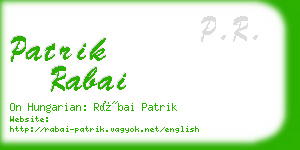 patrik rabai business card